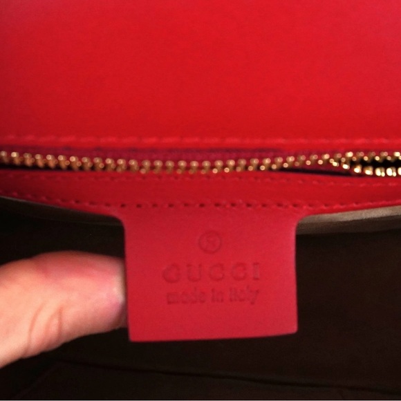 Gucci Small Sylvie Shoulder Bag w/ Red Leather & Gold-Tone Hardware - Picture 8 of 14